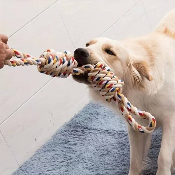 Durable Chew-Resistant Cotton Rope Toy Knot Toy for Small and Medium Dogs Pet Supplies