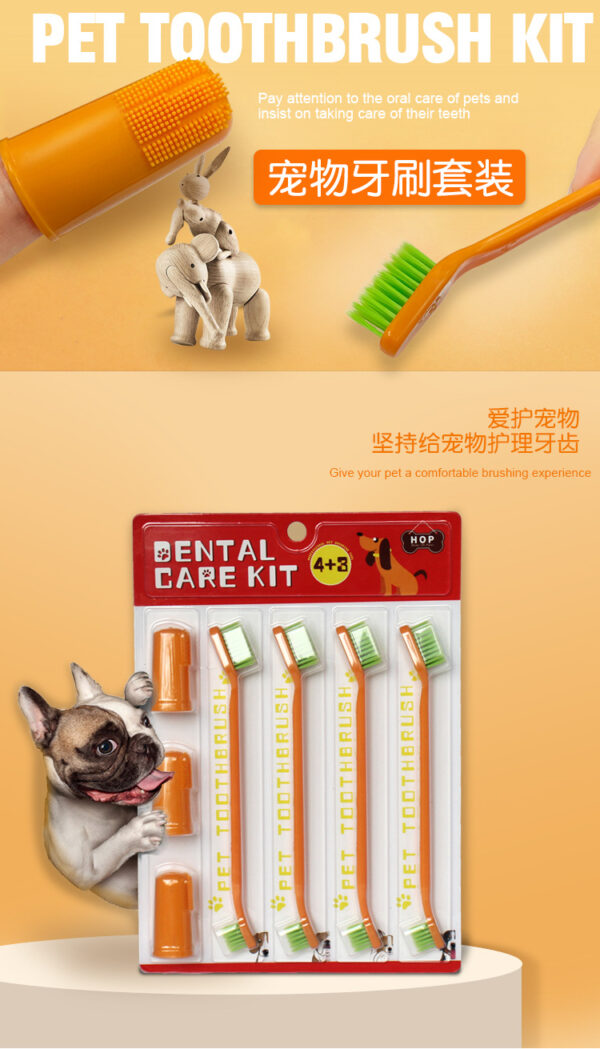 Pet Finger Toothbrush Dual-Head Toothbrush Dog Oral Hygiene Cat Dog Toothbrush